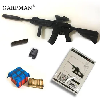 1: 1 80 cm M416 Saldırı Tüfeği 3D Kağıt Modeli Olmayan Ateşleme Papercraft Oyuncak