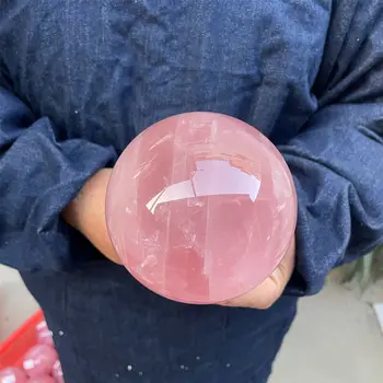 1 adet Doğal Pembe Gül Tozu Kristal Kuvars Topu Doğal Kristal Küre şifa taşı Ev Dekorasyon Severler Hediyeler