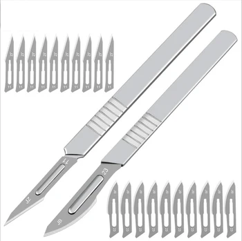 10 adet 11# 23 # Karbon Çelik Cerrahi Neşter Bıçakları + 1 adet Kolu Neşter DIY Kesme Aleti PCB Tamir Hayvan Cerrahi Bıçak