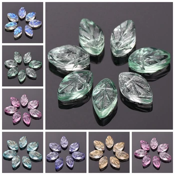 10 adet 11x6mm Yaprak Şekli Petal Kristal Lampwork Cam dağınık boncuklar Üst Delinmiş Kolye Küpe Takı Yapımı DIY El Sanatları