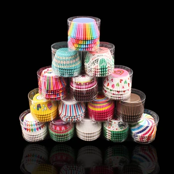 100 adet Cupcake Liner cupcake kağıdı kek kapları Muffin Kılıfları Kek Kalıbı Küçük Kek Kutusu Bardak Tepsisi Dekorasyon Araçları Rastgele Renk