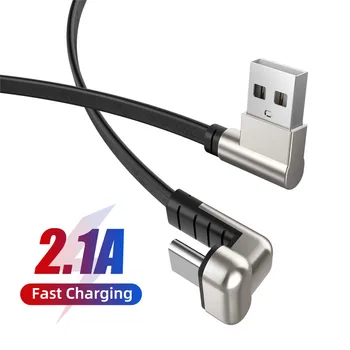 2.1 A Hızlı Şarj 180 Derece Dirsek Veri Kablosu TİP-C Çinko Alaşımlı Dirsek USB-C şarj kablosu Mobil Oyun Veri Kablosu