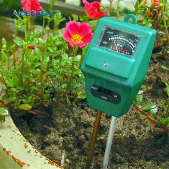 3 İN 1 Dijital Toprak Nem Güneş Işığı ph ölçer Test Cihazı Bitkiler Çiçekler Asitliği Nem Ölçümü Bahçe Aletleri