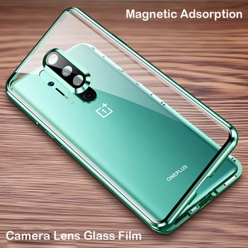 360 Çift Taraflı Manyetik Adsorpsiyon Metal Kasa OnePlus 9 Pro Cam Kapak Kamera Lens Koruyucu Film İçin OnePlus 9 Kabuk