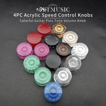 4 ADET Çok Renkli Plastik Hız Kontrol Düğmeleri Elektro Gitar Ton Ses Düğmeleri Düğmeleri