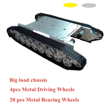 4WD Metal Tankı Parça Şasi Paletli Araç RC Mobil Platform Paletli DIY Kiti RC Oyuncak Akıllı Paletli Robot T800