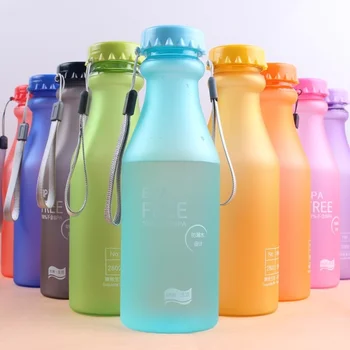 500 ML BAP ÜCRETSİZ su şişesi kırılmaz buzlu spor su ısıtıcısı içme suyu şişesi açık taşınabilir sızdırmaz su şişesi ile halat