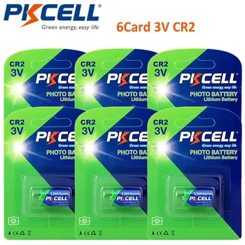 6 Paket / 6 Adet PKCELL 850MAH 3V CR2 Fotoğraf Pil CR 15270 CR 15266 Lityum Olmayan şarj edilebilir Piller Kameralar için