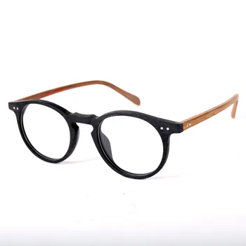 60'lı Vintage Ahşap Kahverengi Oval Siyah Gözlük Çerçeveleri Tam Jant El Yapımı Gözlük Gözlük Erkek Kadın Miyopi Rx mümkün Marka Yeni