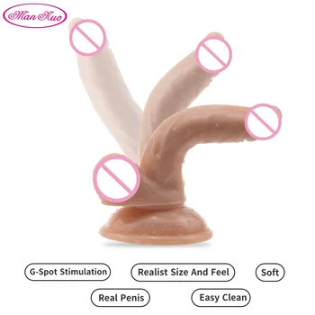 Adam Nuo Yumuşak PVC Yapay Penis Gerçekçi Penis Vantuz ile bayanlara Seks Oyuncakları Dick Anal Butt Plug g-spot Klitoris Orgazm Yetişkin Oyuncak