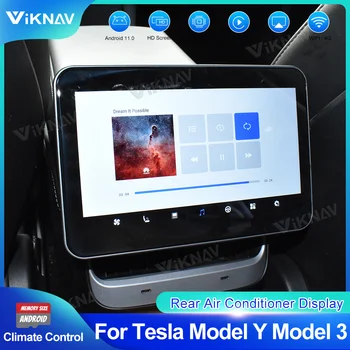 Android Ekran Arka AC Ekran Paneli Tesla Modeli 3 Model Y Klima Kontrol IPS Multimedya Oynatıcı Radyo Stereo Koltuk