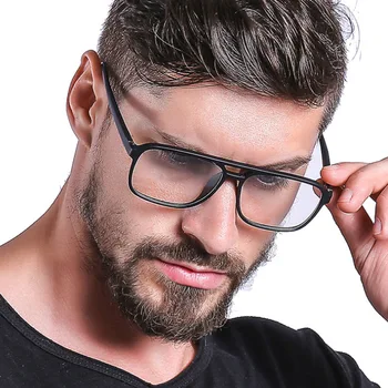 Anti mavi ışık engelleme filtresi azaltır dijital göz yorgunluğu moda erkekler optik gözlük çerçeve şeffaf Lens gözlük