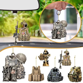 Araba Düz Akrilik Süs Askeri Üniforma Kolye Araba Anahtarlık askeri çanta Anahtarlık