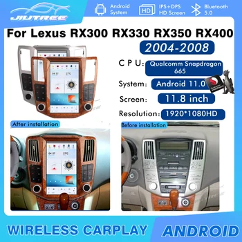 Araba Stereo Lexus RX300 RX330 RX350 RX400 2004-2008 Android 11 GPS Navigasyon 11.8 inç Araba Multimedya Oynatıcı Kafa ÜNİTESİ