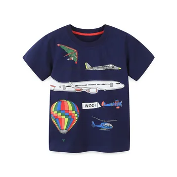 Atlama Metre Yeni Sıcak Satış Bebek Tees Tops Yaz Erkek Kız Pamuk T shirt Karikatür çocuk T shirt Giysi