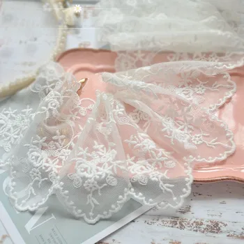 Beyaz dantel örgü el yapımı dıy kollu yaka etek perde dekorasyonu elbise giyim kumaş