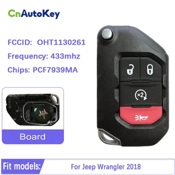 CN086026 Jeep Wrangler 2018 Hakiki Çevirme Uzaktan Akıllı Oto Anahtar 4 Düğmeler Otomatik Başlangıç 433 MHz PCF 7939 M Transponder 68416784AA-001