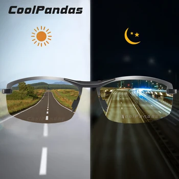 CoolPandas Fotokromik Güneş Gözlüğü Erkekler Polarize HD Çerçevesiz Gözlük Kadın Sürüş Gözlük parlama Önleyici güneş gözlüğü zonnebril heren