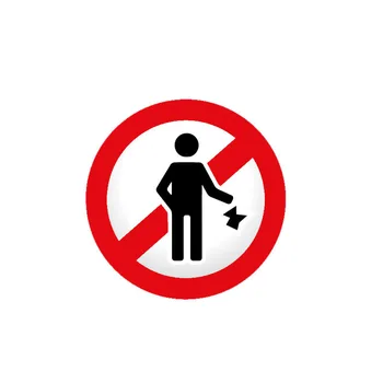 Dawasaru Uyarı İşareti Hiçbir Çöp Araba Sticker Su Geçirmez Çıkartma Dizüstü Bavul Kamyon Motosiklet Oto Aksesuarları PVC,10cm * 10cm