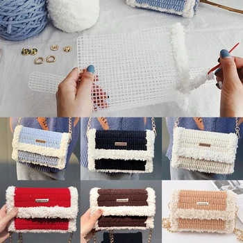 DIY El Sanatları Çanta Yapımı Malzemeleri Yaratıcı dokuma çanta Mandalı Kanca file kumaş Yün Çanta Pratik Çanta Yapımı Dikiş Aksesuarları