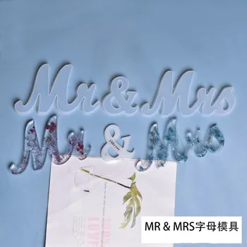 DIY Kristal silikon kalıp İngilizce Mektup MR Mr. MRS Liste Kalıp Reçine Dekorasyon Craft Kalıpları Takı Araçları Kalıp