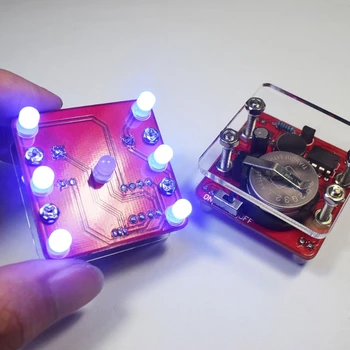 DIY Salıncak Sallayarak LED Zar Kiti ile Küçük Titreşim Motoru Dıy Elektronik Kitleri Bekleme modu gösterecektir solunum led etkisi