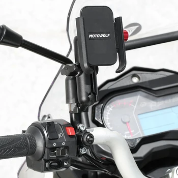 Evrensel 12-24V Alüminyum Gidon motosiklet bisiklet mobil tutucu USB şarjlı Moto dikiz aynası Cep telefon standı Tutucu