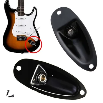 Fender Strat Gitar İçin Vida İle Siyah Tekne Giriş Çıkışı Plaka Soket 