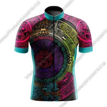 Gömlek Bisiklet Yarışı Aero Kısa Kollu Bisiklet Jersey Retro Unisex Elbise Yaz Bisiklet Üstleri Giyim Meksika Camisa Ciclismo Maillot