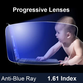 Handoer 1.61 Anti-Mavi ışın Koruma Optik İlerici Lens Dijital Cihaz için Anti-Uv Reçete Bilgisayar Lensler, 2 Adet