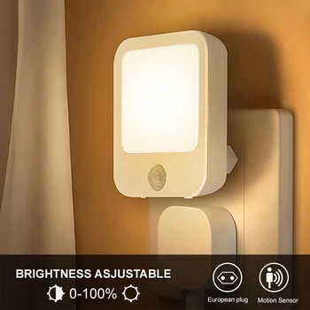 Hareket Sensörü Gece Işıklar Bebek Başucu İçin Işık Yatak odası Koridor Kablosuz Gece Kısılabilir Dolap Lamba Aydınlatma AB Tak LED 
