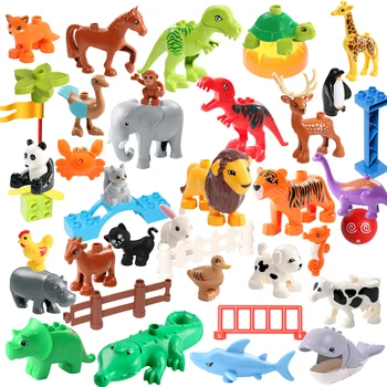 Hayvan Serisi Modeli Rakamlar Blok Büyük Boy Yapı Taşları Hayvanlar Şekil Eğitici Oyuncaklar Çocuklar Çocuklar İçin Erkek Kız Hediye