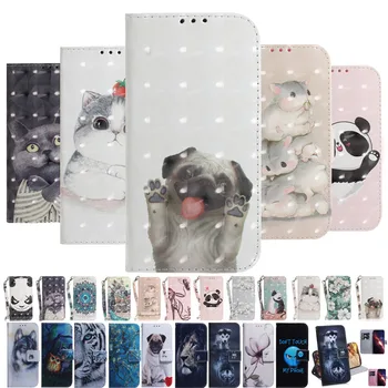 Hayvanlar Flip Telefon Kılıfı İçin Samsung Galaxy A11 A21 A21S A31 A41 A51 A71 A14 5G A42 Deri cüzdan Kart Kitap Kapağı
