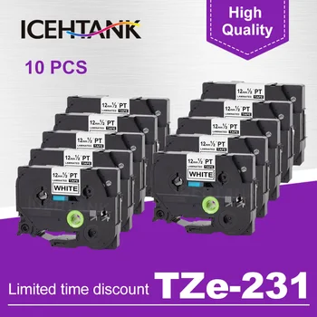 ICHTANK 10 ADET 12mm TZe231 Etiketleme Bantları için Brother P-Touch Etiketleme Kartuşları PT-D210 PT-H110 PT-D600 Etiket Yazıcıları