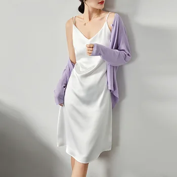 Kadın Elbise Saten Kolsuz Spagetti Kayışı Akşam Parti Geri Hollow Out Çapraz Sundress Düğün İpek Elbise Beyaz 2021 Yaz