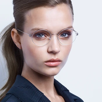 Kamuflaj Hava Titanyum Jant Gözlük Çerçeve Erkekler Kadınlar Vintage Yuvarlak Miyopi Optik Çerçeve Reçete Gözlük Hiçbir Vida Gözlük