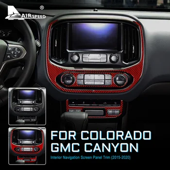 Karbon Fiber GMC Kanyon Chevrolet Colorado 2015 2016 2017 2018 2019 2020 Aksesuarları İç Trim Navigasyon Ekran Paneli