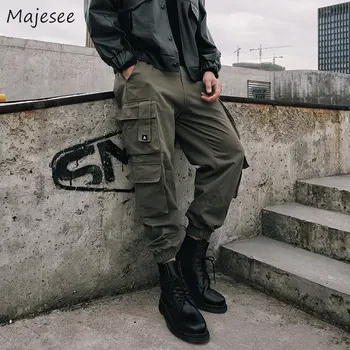 Kargo pantolon Erkekler Çok Cepler Tasarımcı Yakışıklı Streetwear Amerikan Japon Askeri S-5XL Rahat Kişisel Pantalones Şık Serin