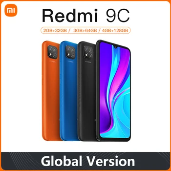 Küresel Sürüm Xiaomi Redmi 9C 32GB 64GB Smartphone 6.53 İnç 13MP Üçlü Kamera 5000mAh MTK Helio G35 Octa Çekirdek 4G Cep Telefonu