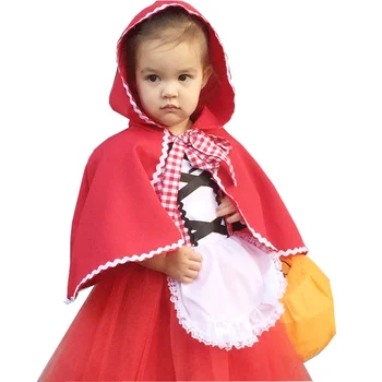 Kırmızı başlıklı kız Cadılar Bayramı Kostüm Kırmızı Başlıklı kız Kostüm Bebek Elbise Pelerin
