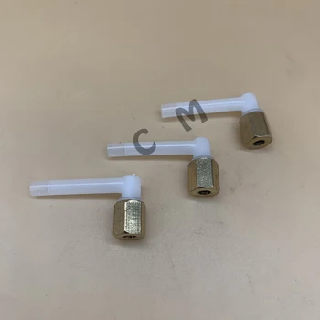 L şekli konektörü 7400 7450 7800 7880 9800 9880 9400 9450 DX5 mürekkep damperi konnektör adaptörü plastik mürekkep boru bağlantı parçaları