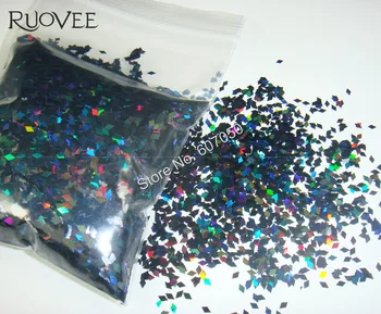 Lazer Holografik Siyah Renk 2mm Elmas eşkenar dörtgen Glitter Madeni Pul Pul Şekli DIY Nail Art Dekorasyon için