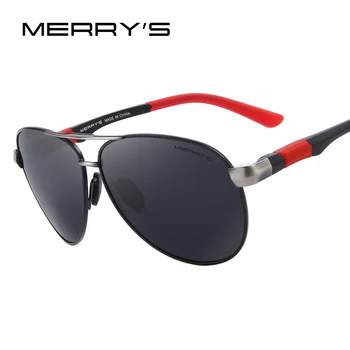 MERRYS tasarım Erkekler Klasik Pilot Güneş Gözlüğü HD Polarize Güneş Gözlüğü Sürüş Için Havacılık Alaşım Çerçeve Bahar Bacaklar UV400 S8404