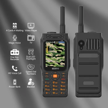 Orijinal Telefon SERVO F3 4 SIM Kart 4 Bekleme TV Cep Telefonu Sihirli ses Otomatik kayıt sesli arama Hızlı arama Güç bankası Cep Telefonları