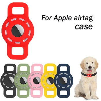 Pet Yaka Apple Airtag Köpek Kedi Askısı Ayarlanabilir Kol Uygun Hava Etiketleri Anti-Scratch Silikon Koruyucu Kapak Airtags