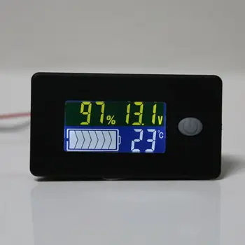 Pil Kapasitesi Göstergesi 12V 24V 36V 48V 60V 72V 10-100V Li-ion Kurşun asit pil test cihazı LCD Sıcaklık Voltmetre