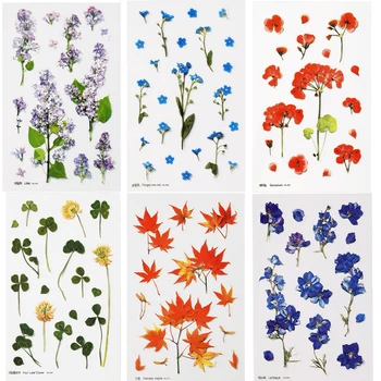 Renkli Çiçekler Çıkartmalar Epoksi Reçine Dolgular Bitki Sticker DIY Epoksi Reçine silikon kalıp Dolgu Nail Art El Sanatları Dekorasyon