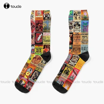 Rock Grubu Posterler Çorap Koşu Çorapları Bayan Kişiselleştirilmiş Özel Unisex Yetişkin Genç gençlik çorapları 360° Dijital Baskı noel hediyesi