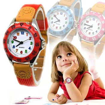 Sevimli Erkek Kız quartz saat Çocuklar çocuk Kumaş Kayış Öğrenci Zaman Saati Kol Saati Hediyeler H9