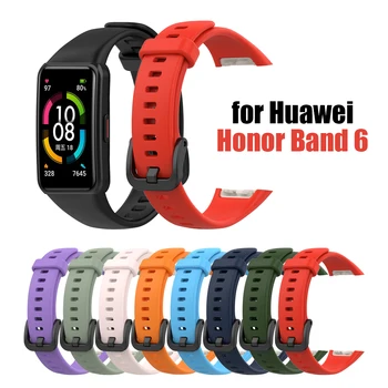 Silikon Sapanlar Huawei Onur Band 6 Kordonlu Saat Silika Jel Bantları Honor6 Band6 Sapanlar bilezik de montre Correa de reloj